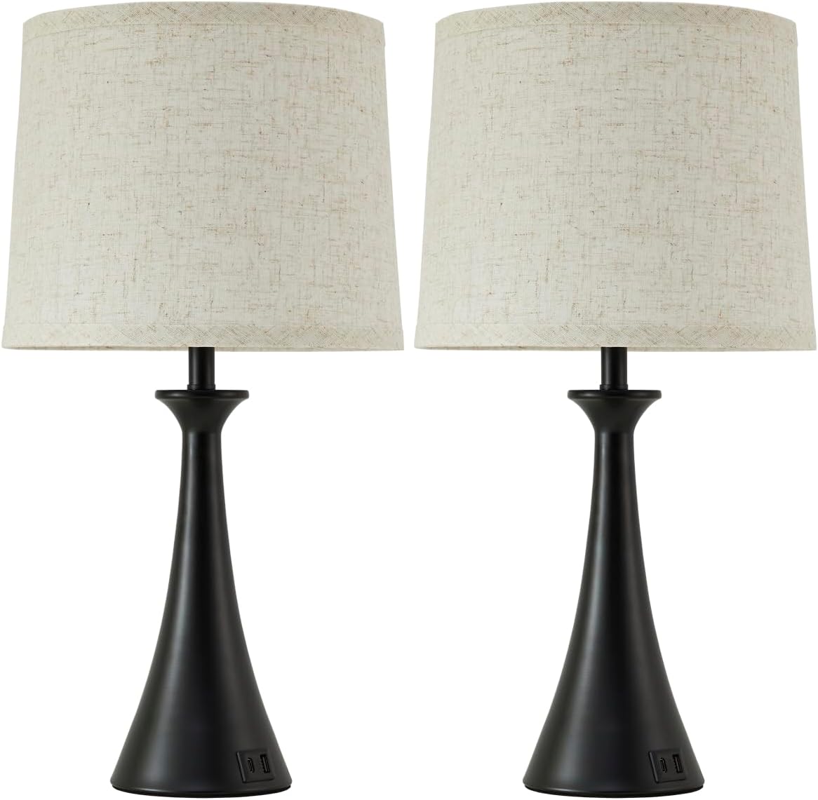 Touch Lamp for Living Room Bedroom, 21" Table Lamps Set of 2 with USB C+A Ports, Touch Bedside Lamps for Nightstand with 3 Way Dimmable…