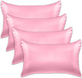 Elegantcomfort Elegant Comfort 4-Pack Cooling Viscose Satin Pillowcase Set with Hidden Zipper Closure, Silky Smooth for Hair and fabric…