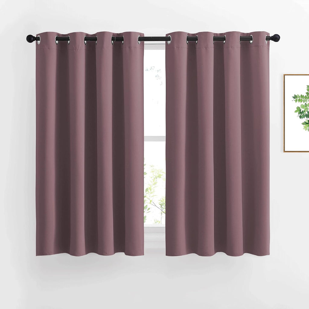 Nicetown Blackout Small Window Curtains 54 inches Length - Thermal Insulated Solid Grommet Voice & Light Reducing Room Darkening Drapes for…