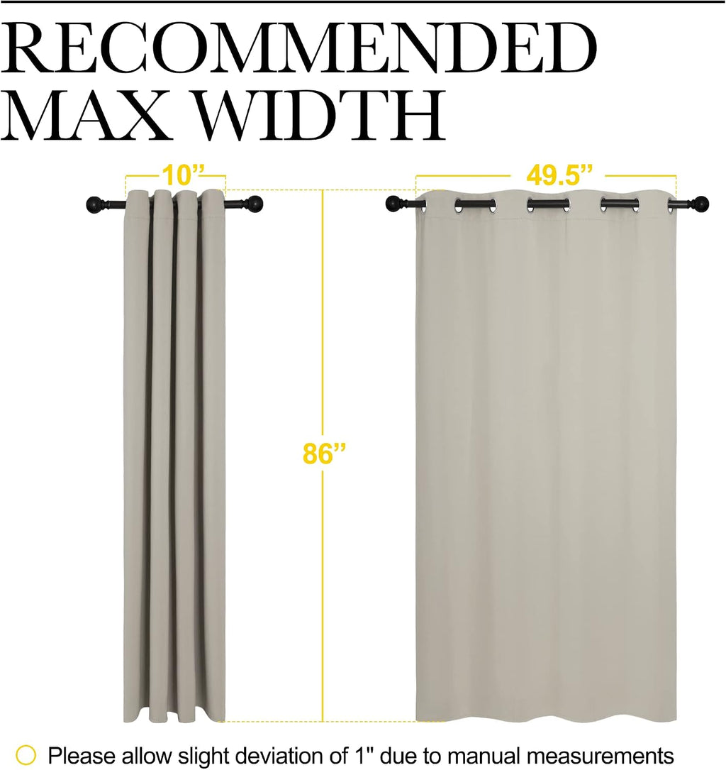 Nicetown Natural Room Darkening Curtains 86" Long for Boho Farmhouse Home Decoration, Window Treatment Total Privacy Drape Panels for Bedro…