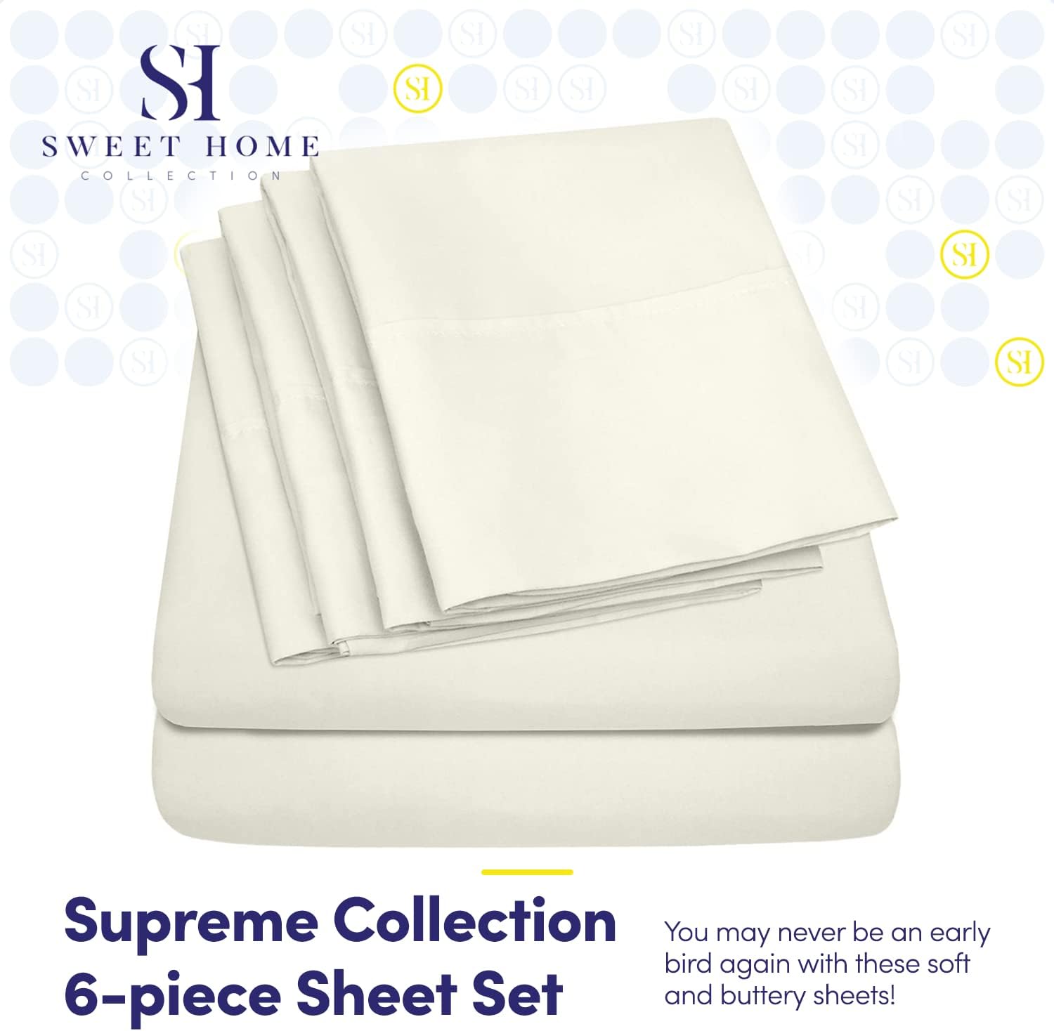 Cal King Size Bed Sheets - 6 Piece 1500 Supreme Collection Fine Brushed Microfiber Deep Pocket California King Sheet Set Bedding - 2…