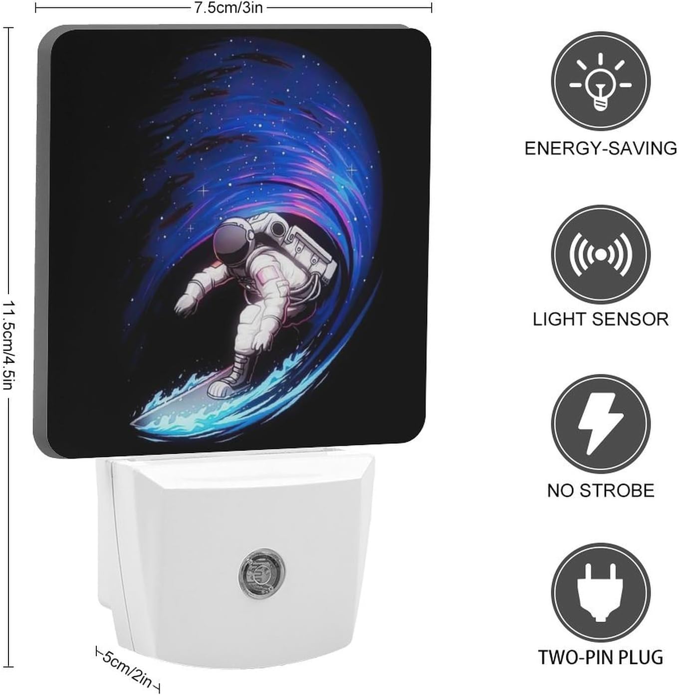 YKJAHSD Space Astronaut Night Light, Plug into Wall Decor Nightlights for Bedroom, Bathroom, Hallway, Kitchen, with Dusk to Dawn Lig…