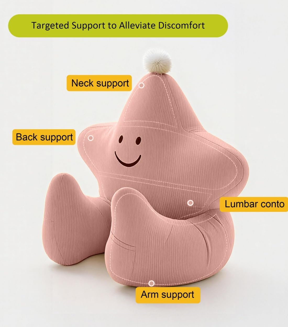 Ceanlex Reading Pillow for Kids, Teens Backrest, Cute Star Shape Bed Rest Chair with Armrest, Support Cushion for Sitting in Bed, Couch, Be…