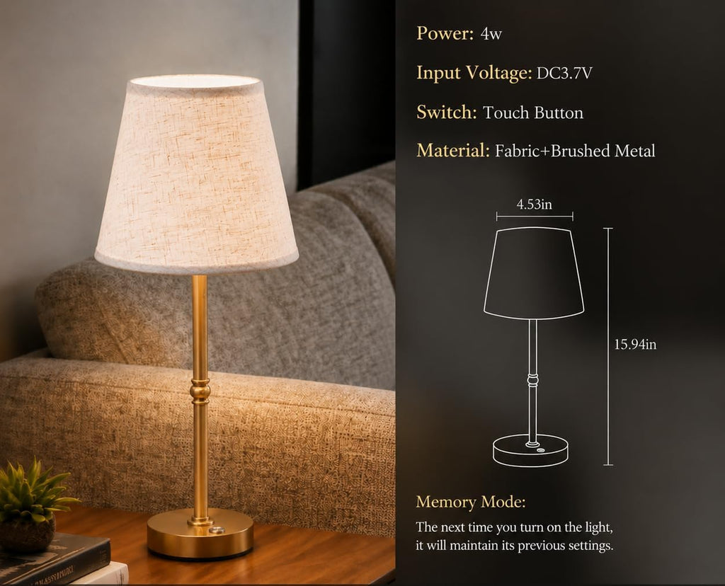 Cordless Rechargeable LED Table Lamp, 6000mAh Battery, Soft Warm Light, Dimmable & Touch Control, Bedside & Dining Night Light, Portable…