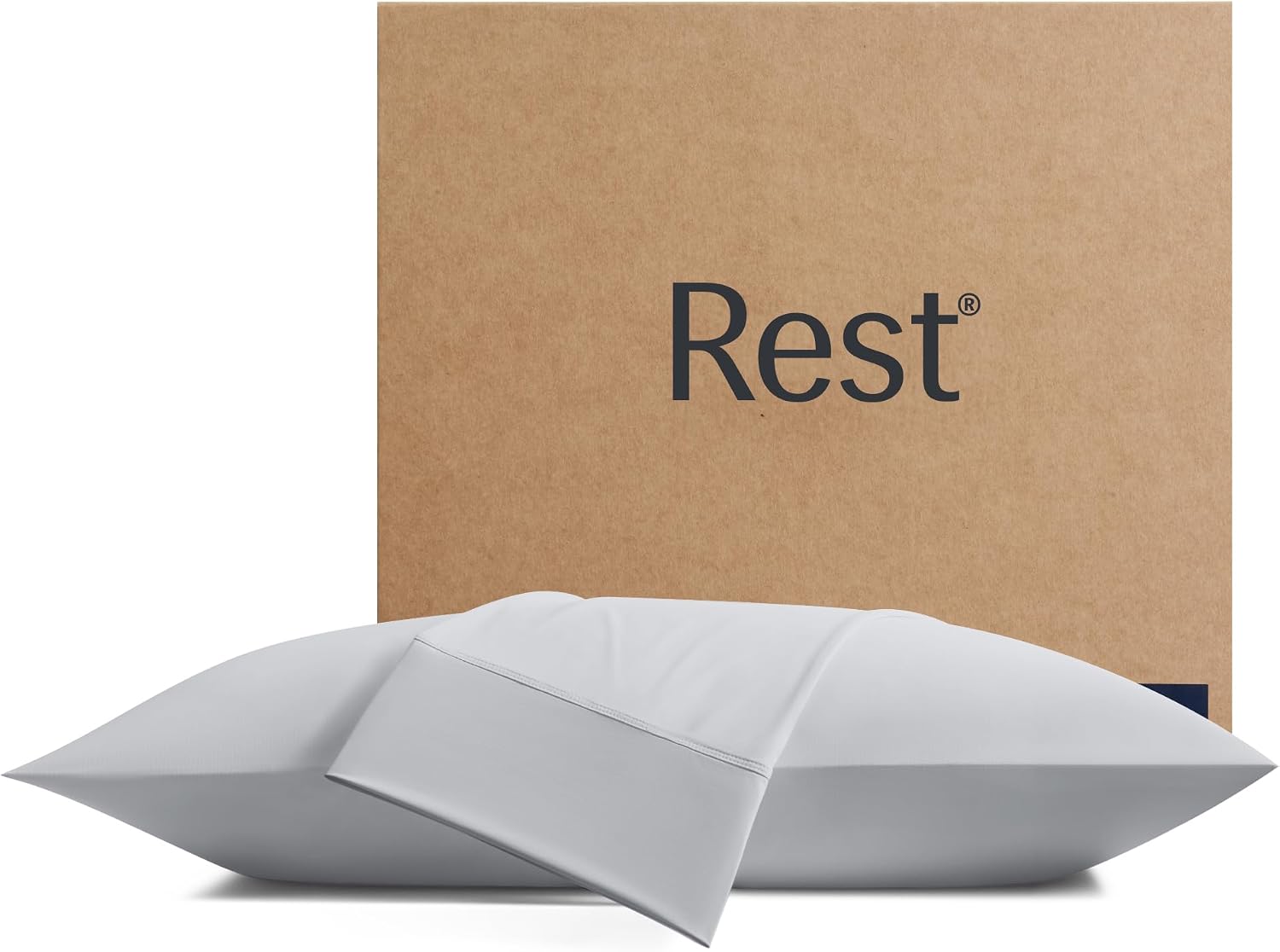 Rest ® Evercool®+ Cooling Pillowcases Standard - 2 Pillowcases for Sensitive Skin, Silver Infused Fabric for Hygienic Sleep, Silky Smooth f…