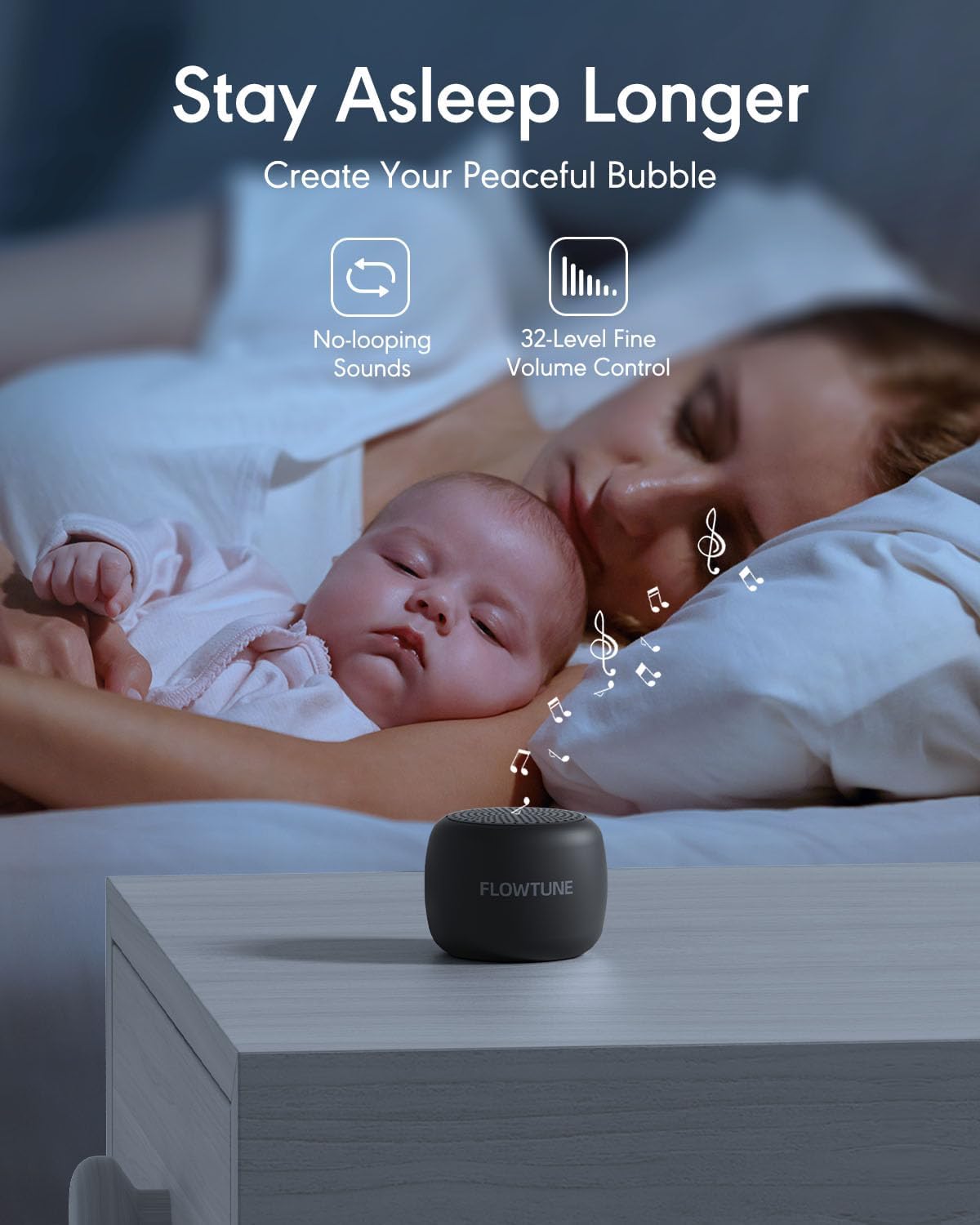 Sound Machine Flowtune White Noise Machine for Baby Adults, Mini Portable Sound Machine for Travel, 6H Timer, 18 Soothing Sleep Sounds…