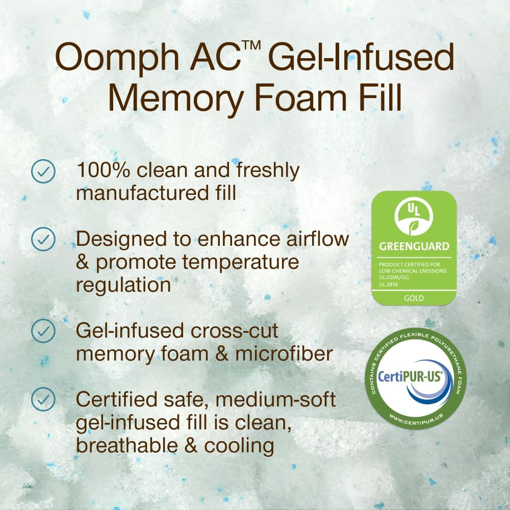 CoopSleepGoods Coop Home Goods Extra Oomph AC Fill, Gel-Infused Memory Foam & Poly Fill, Extra Fill Bag, Refill for Eden Memory Foam Pillow…