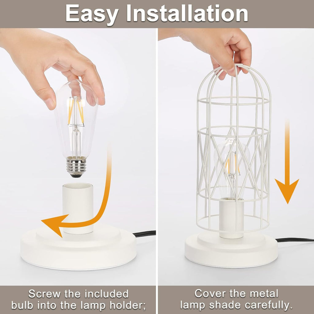 Seaside village Bedside Touch Lamp, Small Table Lamp for Bedroom Living Room, 3 Way Dimmable Modern Nightstand Lamp, Simple Desk Lamp…