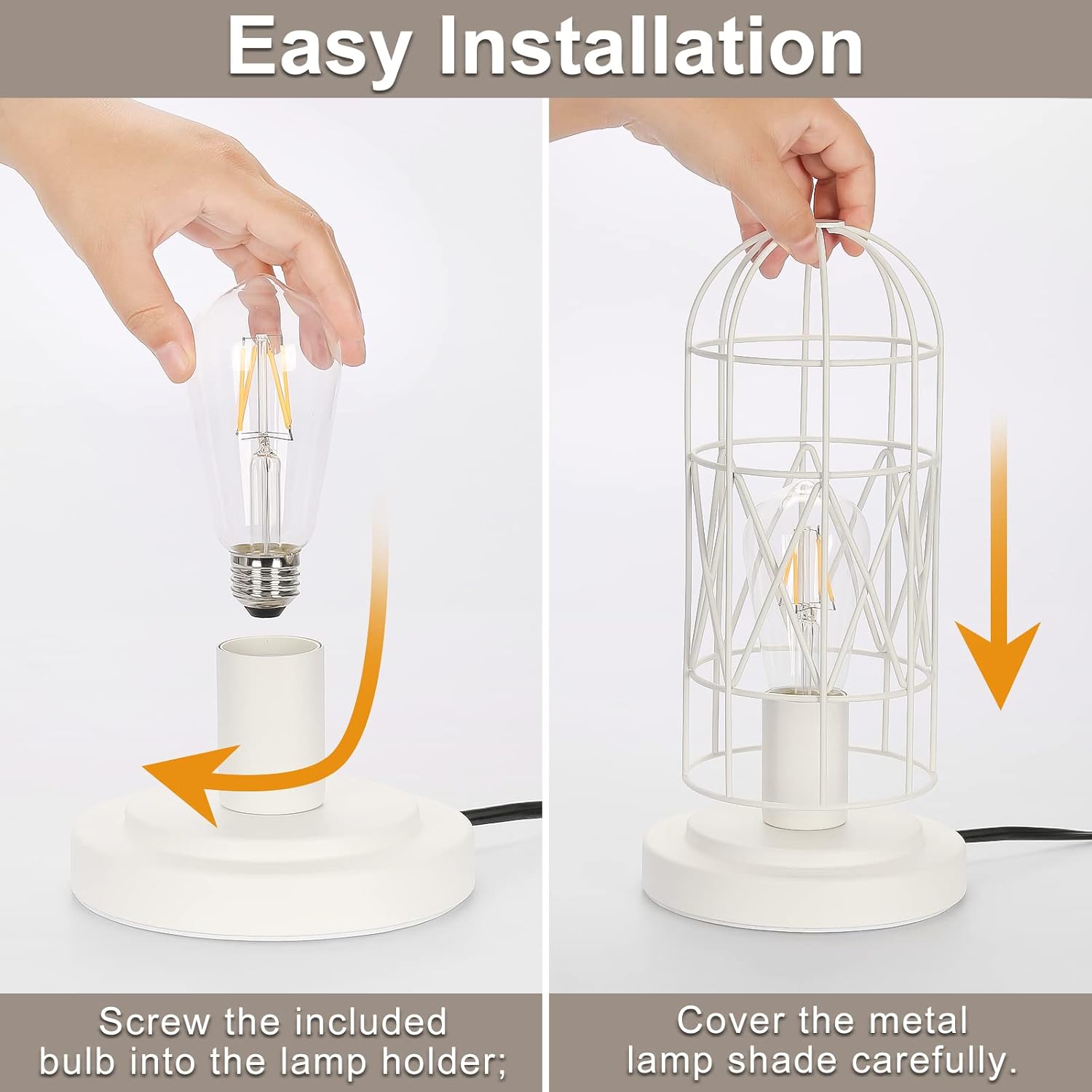 Seaside village Bedside Touch Lamp, Small Table Lamp for Bedroom Living Room, 3 Way Dimmable Modern Nightstand Lamp, Simple Desk Lamp…