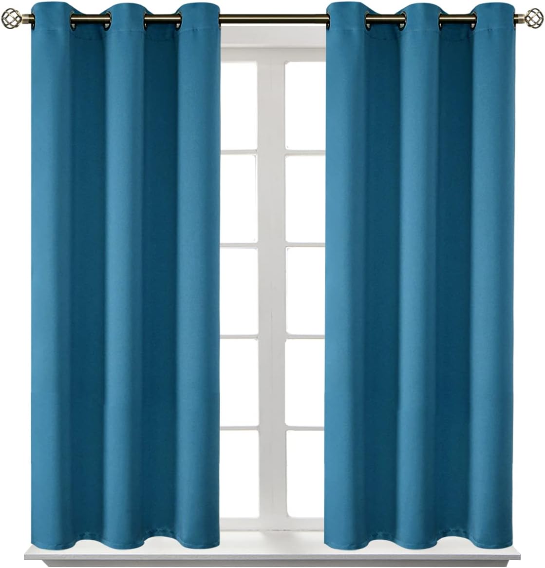 BGment Blackout Curtains - Grommet Thermal Insulated Room Darkening Bedroom and Living Room Curtains, Set of 2 Panels (38 x 45 Inch, Steel…