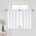 DWCN White Curtains for Living Room Thermal Insulated, 50% Light Blocking Curtains for Bedroom, Dining Room Window, W 52x L 36 Inch, Set…