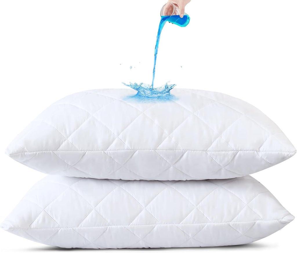 Cotton Passion COTTONPASSION Quilted Waterproof Pillow Protectors, Queen Size Pack of 2 Zippered Pillowcases, Breathable Protective Pillow…