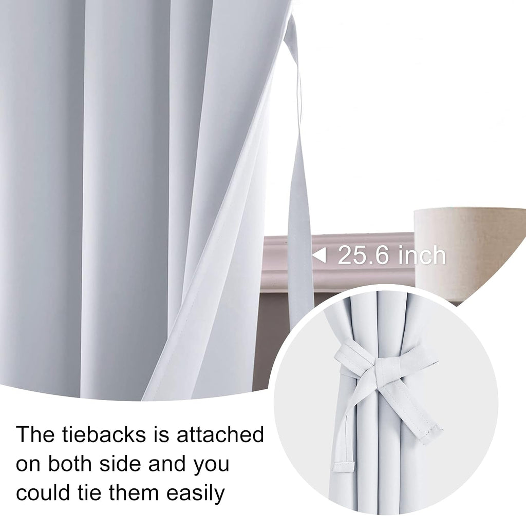 Jiuzhen Curtains for Bedroom - Thermal Insulated Window Treatment Drapes, Room Darkening Rod Pocket Curtains for Living Room, Set of 2 Pane…