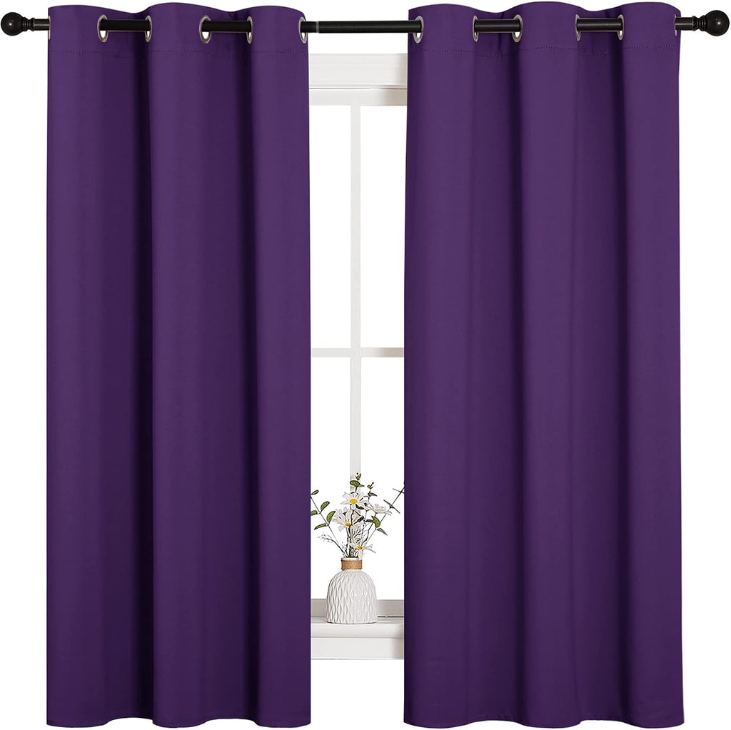 NICETOWN Triple Weave Home Decoration Thermal Insulated Solid Ring Top Blackout Curtains/Drapes for Bedroom(Set of 2, 42 x 63 Inch, Royal…