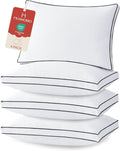 Muxhomo Bed Pillows Standard Size Set of 4, Full Size Gusseted Bed Pillows for Side, Back, and Stomach Sleepers, Hotel Quality, Oeko-Tex Ce…