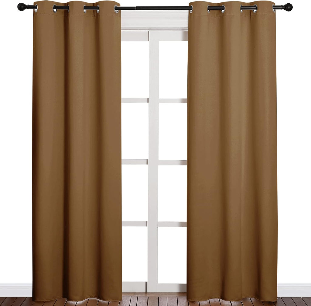NICETOWN Sleek Blackout Curtains 84 inches Length for Windows, Noise Reducing and Block Draft Panels for Door Doorway Laundry Office…