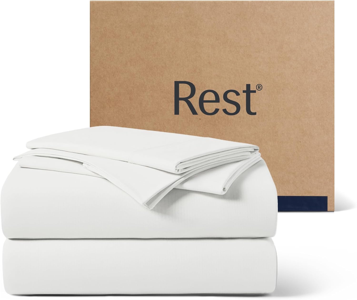 Rest ® Evercool®+ Cooling Sheet Set, Cali King, Arctic White, Breathable Bed Sheets for Hot Sleeper and Night Sweats, with Pillowcases, wit…