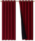 Nicetown 100% Blackout Curtains with Black Liner Backing, Thermal Insulated Curtains for Living Room, Noise Reducing Drapes for Christmas,…