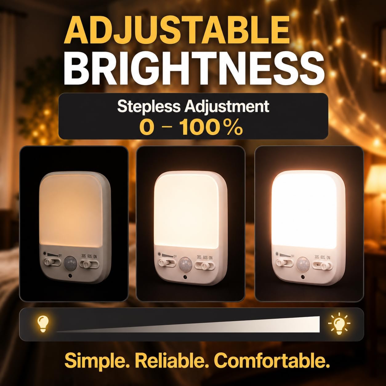 ShopN5 Night Sensor LED Motion-Activated Night Light Rotatable Dusk to Dawn AC Outlet Plug-in Wall Night Sensor Light for Bedroom Hallway S…
