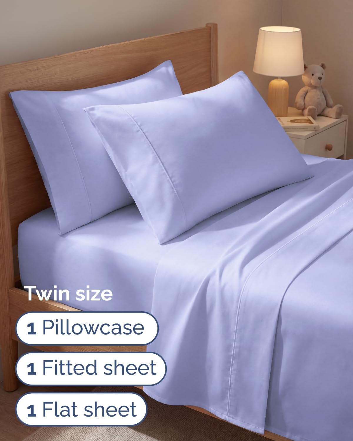 Twin 4 Piece Sheet Set - Comfy, Breathable & Cooling - Hotel Luxury Bedding for Women, Men, Kids, Teens and Children - 1 Flat & 1 Fitted…