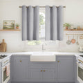 YoungsTex Light Grey Blackout Curtains 40 Inches Length for Kitchen Window - Short Thermal Insulated Drapes with Grommet Darkening Privacy…