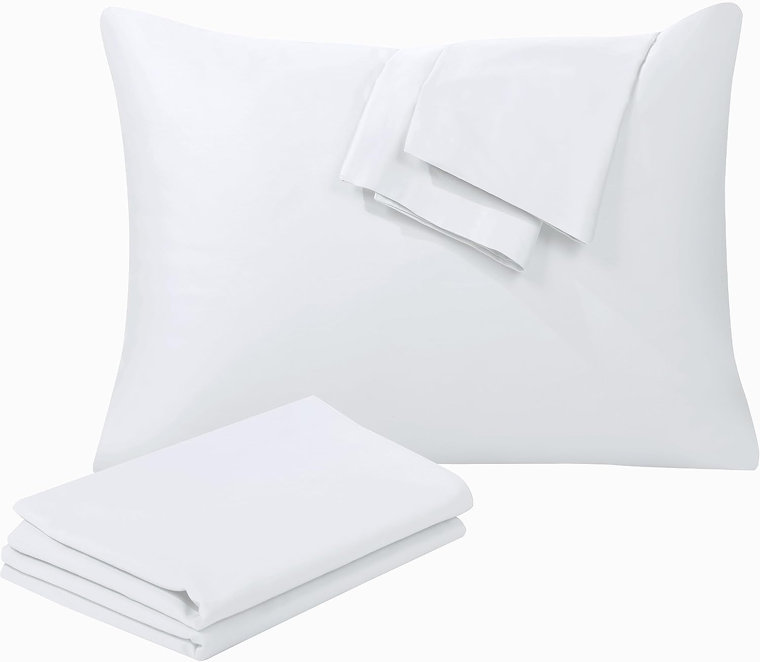 100% Egyptian Cotton Toddler Pillowcases Set of 4, 400 Thread Count Sateen Weave Small Pillow Protectors, Super Soft Breathable Zippered…
