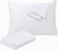 ShunjieHome 100% Egyptian Cotton King Pillow Protectors Set of 4, 400 Thread Count Sateen Weave White Cooling Pillowcase, easy…