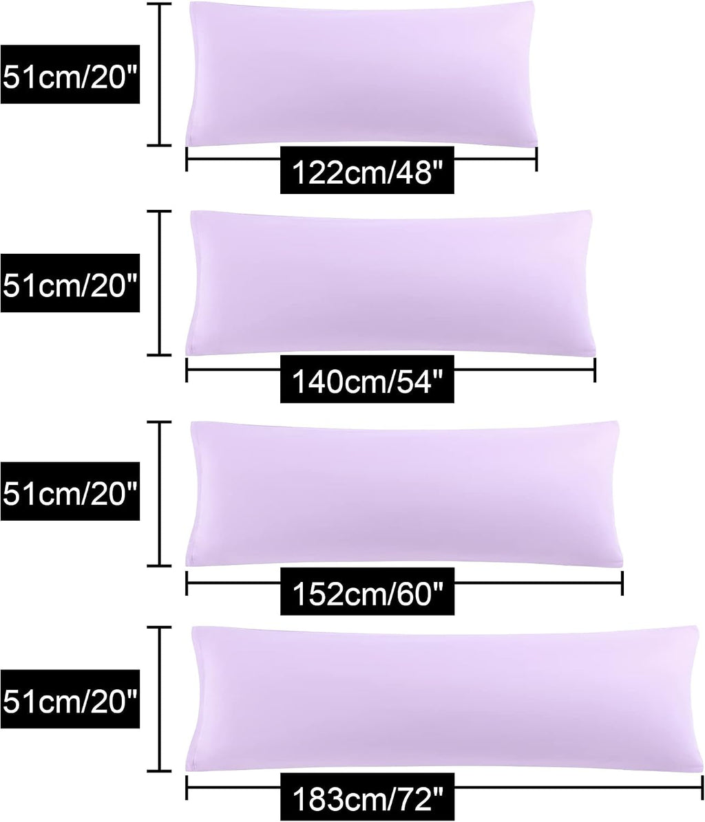 uxcell Soft Microfiber Body Pillow Cover with Zipper Closure, Long Pillow Cases for Body Pillows Weave for 90 GSM Polyester, Violet Body (2…