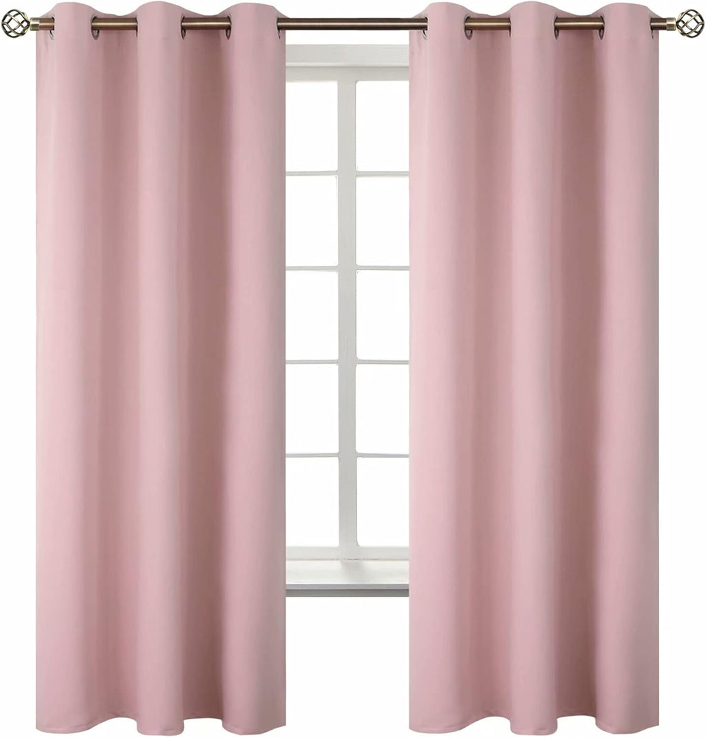 BGment Baby Pink Curtains for Girls Room - Nursery Room Darkening Thermal Insulated Grommet Top Elegant Modern Window Treatment, 2 Panels,…