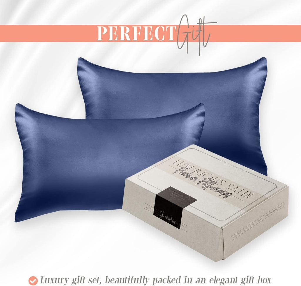 Elegantcomfort Elegant Comfort Silky and Luxurious 2-Piece Satin Pillowcase Set for Healthier Skin and Hair, Hidden Zipper Closure and Beau…