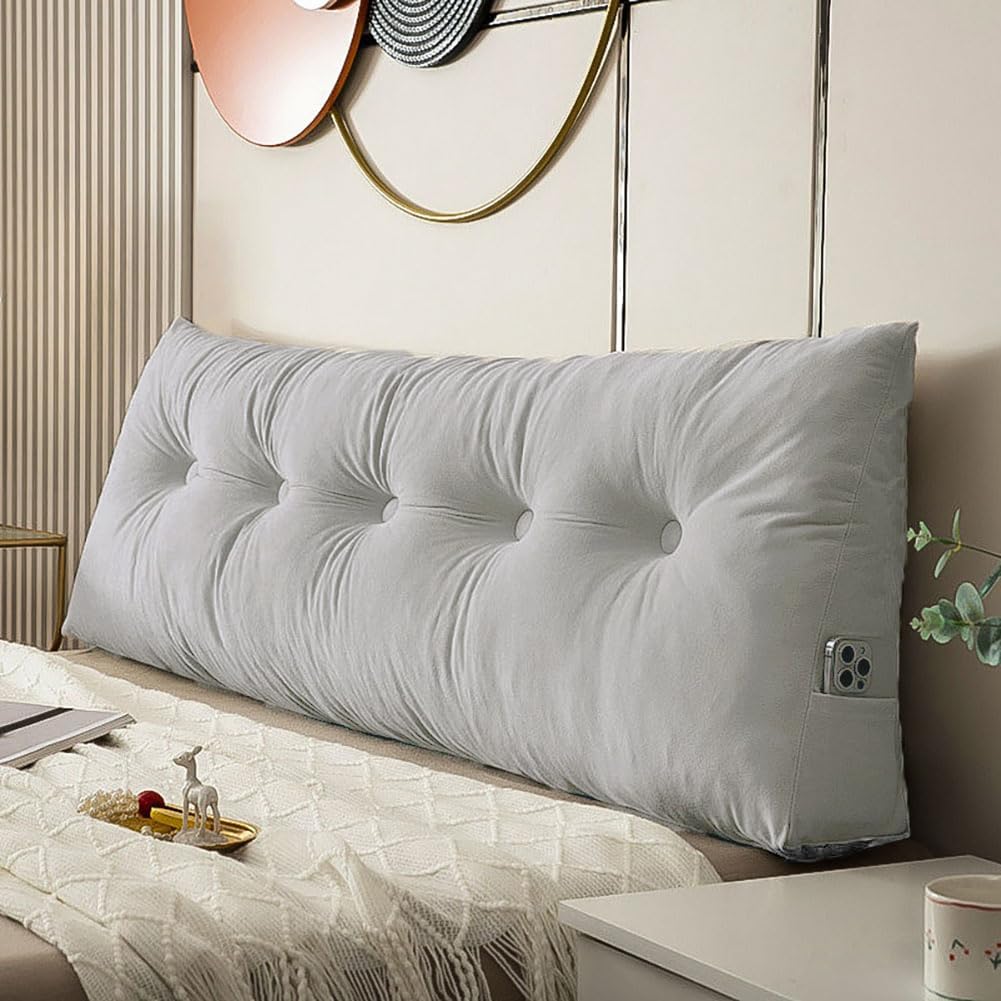 Dorm Headboard Pillows Twin XL Wedge Headboard Pillow Long Backrest Positioning Support for Daybed Reading Backrest Pillow with Side…