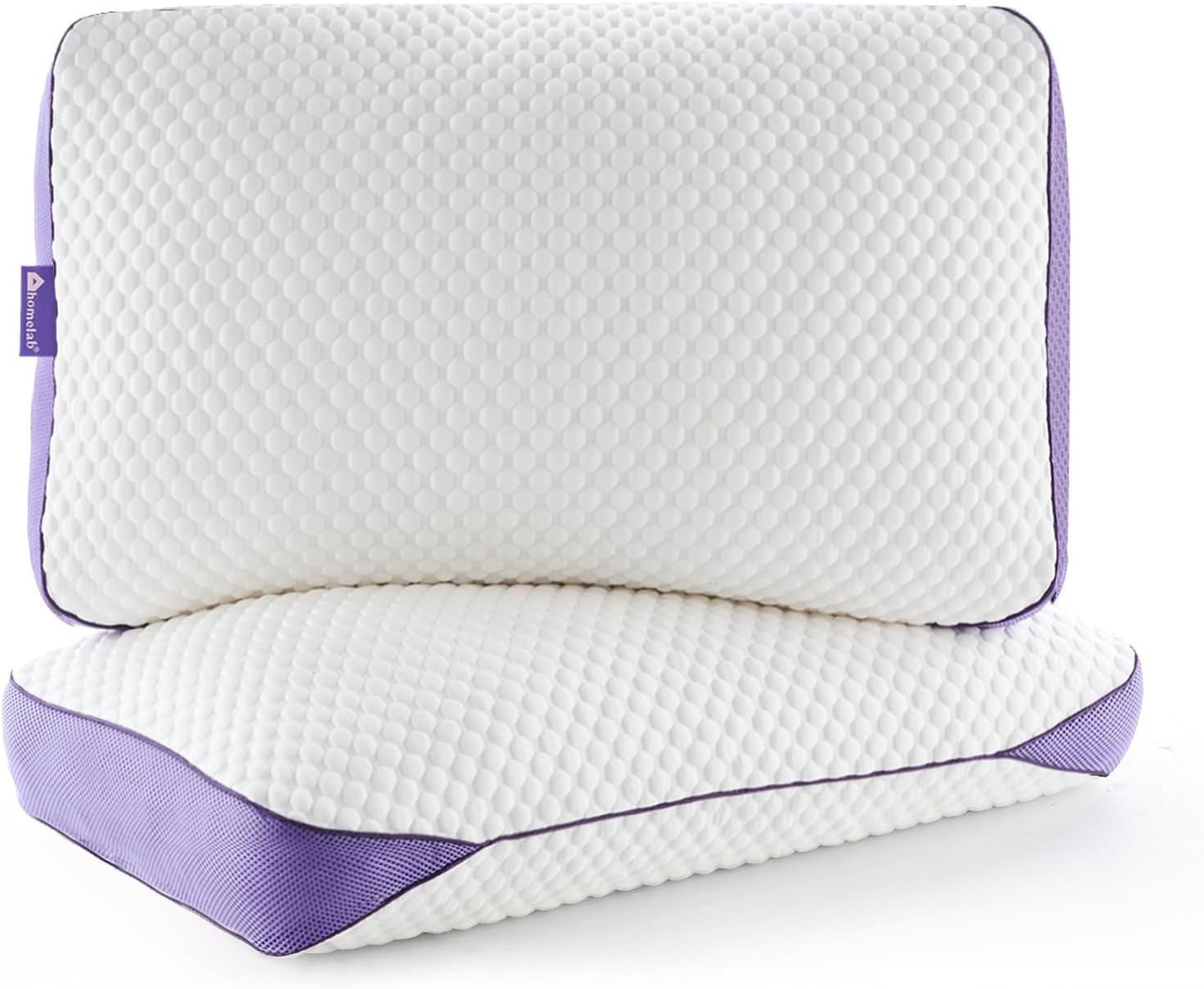 HOMELAB Adjustable Shredded Memory Foam Pillows King Size, Cooling Bed Pillows for Sleeping with Removable Cover, 2 Packs Medium Pillows…