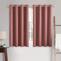 Miulee 100% Blackout Linen Textured Curtains for Bedroom Solid Thermal Insulated Dusty Rose Grommet Room Darkening Curtains & Drapes Luxury…