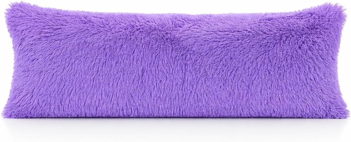 Reafort Luxury Faux Fur Body Pillow Cover 21" x 54", Long Hair PV Plush Body Pillow Case with Hidden Zipper Closure, Ultra Soft Fluffy Deco…
