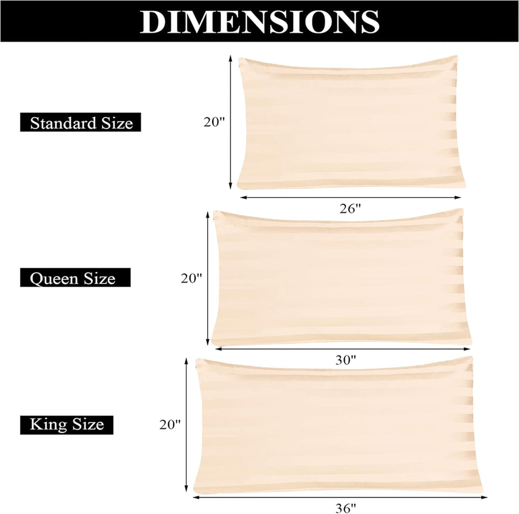 ShunjieHome 100% Egyptian Cotton Standard Pillow Protectors Set of 2, 400 Thread Count Sateen Weave Cooling Pillowcase, easy maintenance…