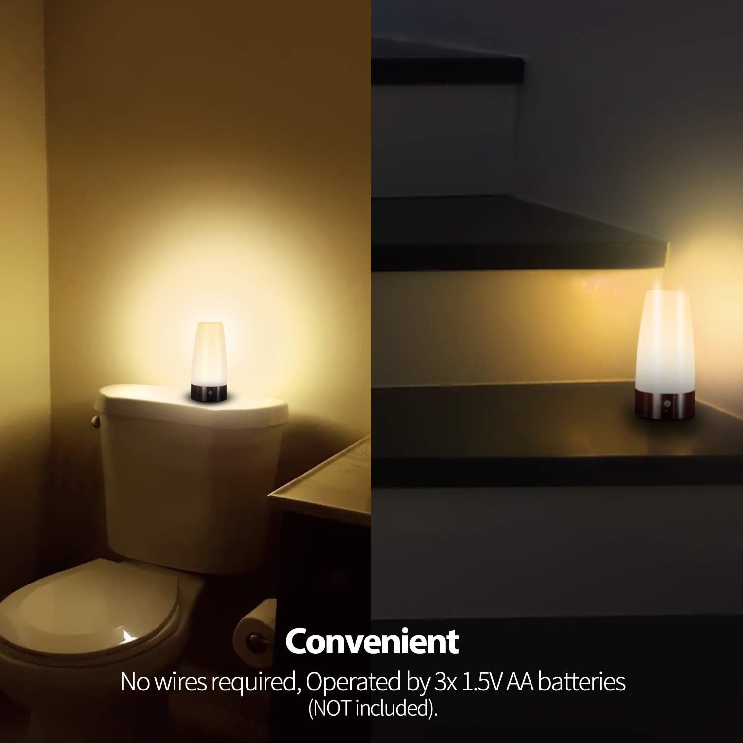 Betus Motion Sensor Night Light, Battery Operated Lamp with 2 Sensored Modes - Retro Bedside Table Desk Lamp with Soft Ambient Light for…