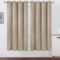 Lemomo Khaki Thermal Blackout Curtains/52 x 72 Inch/Set of 2 Panels Room Darkening Curtains for Bedroom 72 Inch silver