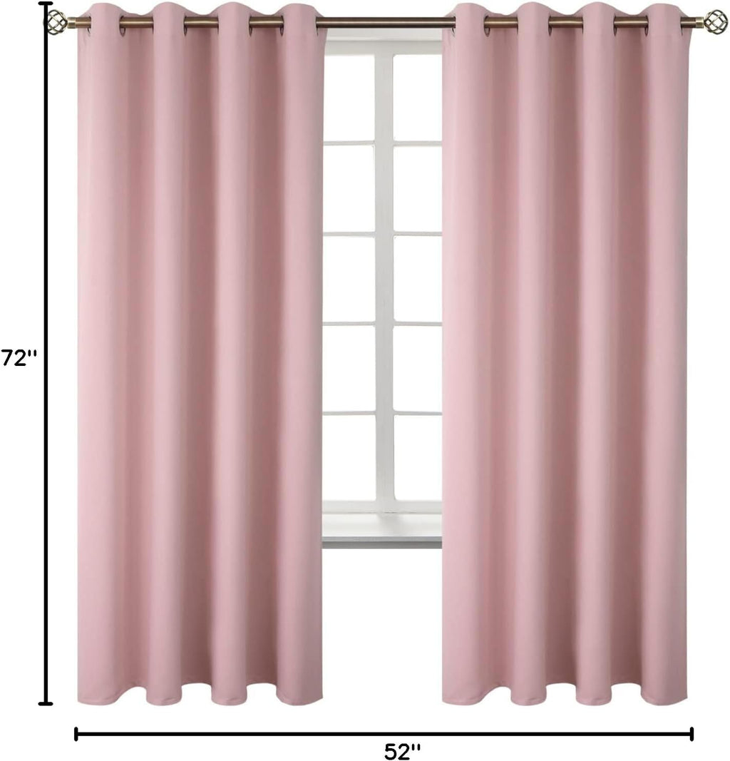 BGment Room Darkening Curtains 72 Inches Long - Grommet Thermal Insulated Drapes Window Treatment Curtains for Bedroom, 2 Panels, 52 x 72 I…