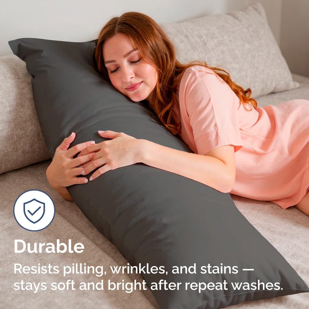 Body Pillowcases Set of 4-20x54 Long Body Pillow Case - Soft Body Pillow Cover for Sleeping & Side Sleepers - Comfy, Breathable & Fade…