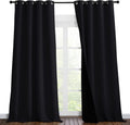 Nicetown Cold Blocking 100% Blackout Curtains, Durable Black Lined Blackout Curtains for Bedroom, Energy Saving Long Curtains for Patio Sli…