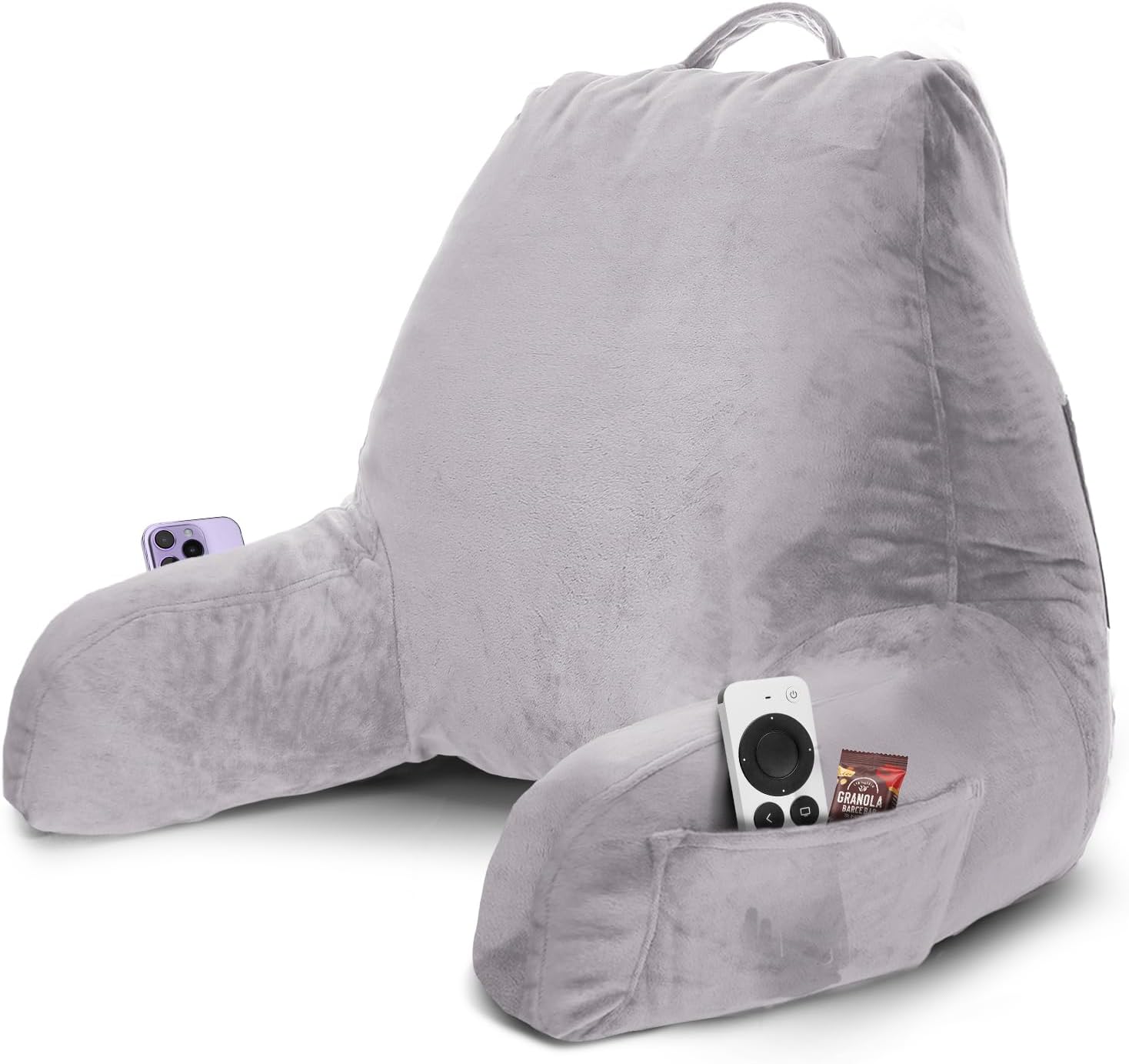 Nestl Reading Pillow with Shredded Memory Foam, Designed for Sitting Up in Bed and Couch, Back and Arms Adjustable Support for Adult &…