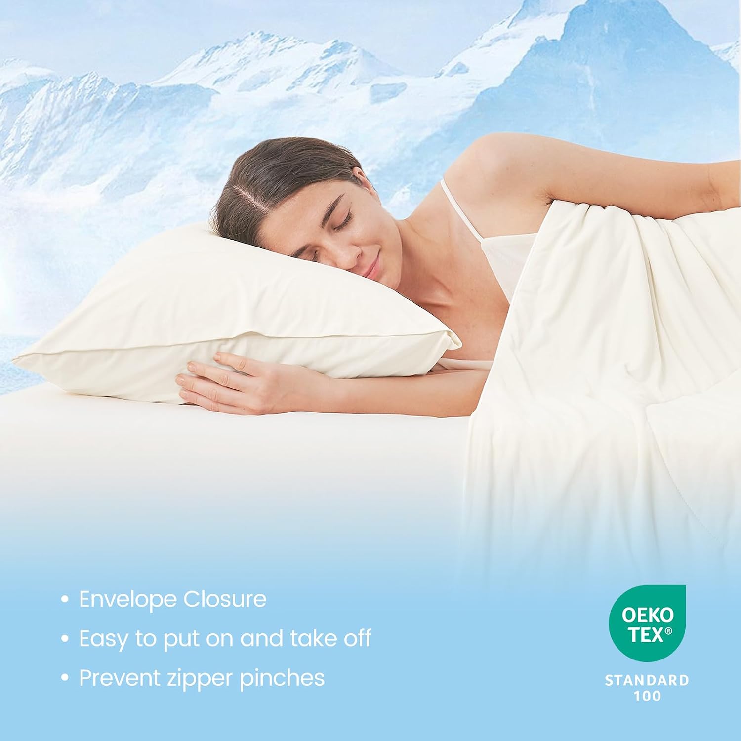 CozyBliss Cozy Bliss 2pcs Cooling Pillow Cases Set for Hot Sleepers & Night Sweats, Q-Max 0.5 Silky Wrinkle-Free Pillow Covers with Envelop…