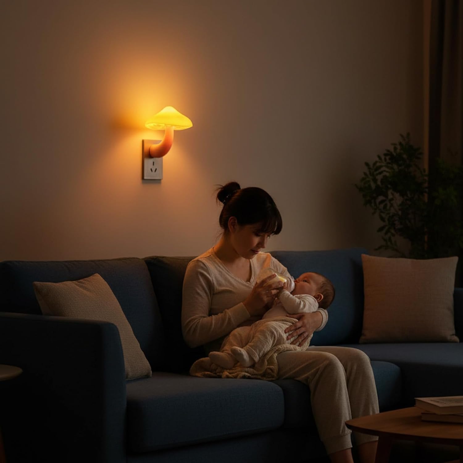 APAKI LED Mushroom Night Light Plug in Lamp, Light Sensor Night Lights Plug into Wall, Dusk to Dawn Sensor Night Light for Adults Ki…