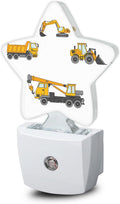 Cartoon Truck Machines Night Lights Plug in Wall Lamp Smart Dusk to Dawn Sensor for Home Decorative, Kids Room Bedroom Bathroom Kitchen…