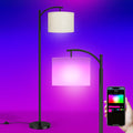 Floor Lamps with Matter Smart Light Bulb, RGB + Color Temperatures Bright Dimmable Smart Floor lamp, Living Room Standing Tall Industrial…