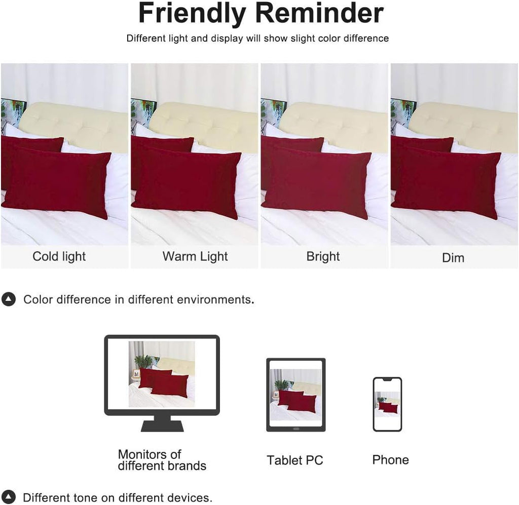uxcell Standard Satin Pillowcase with Zipper, Super Soft and Luxury, Silky Pillow Cases Covers Set of 2, 21"x27", Red