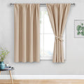 Jiuzhen Blackout Curtains for Bedroom - Thermal Insulated Room Darkening Rod Pocket Curtains for Living Room, Set of 2 Panels with Tiebacks…