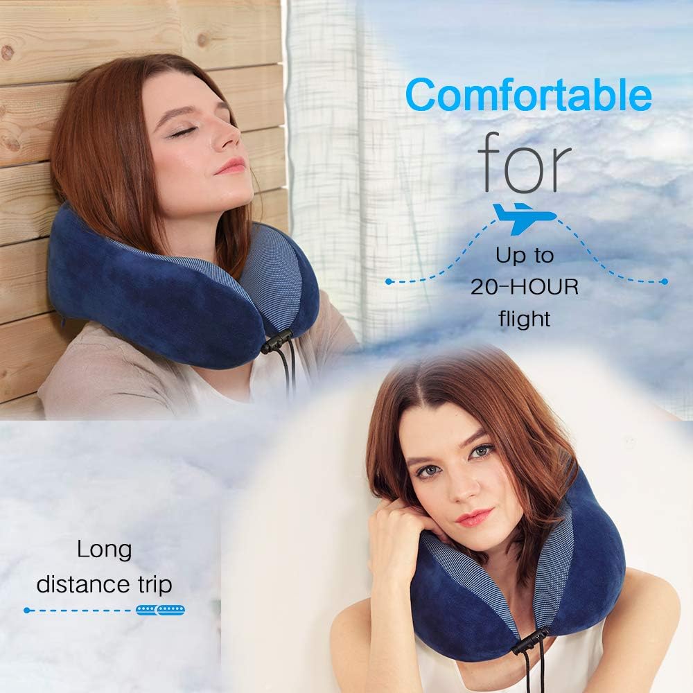 TALLGONeckPillowAlwaysHere TALLGO Travel Pillow, Memory Foam Neck Pillow Head Support Soft Pillow for Sleeping Rest, Airplane Car & Home Us…