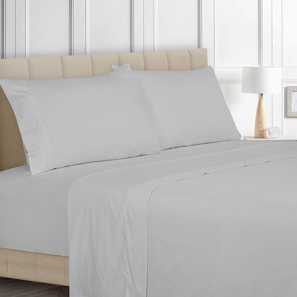 Royalelinens ROYALE LINENS Bamboo Viscose Queen Sheet Set - Cooling Bed Sheet Set - 1 Fitted, 1 Flat & 2 Pillowcase - Fits Up to 16" - Orga…