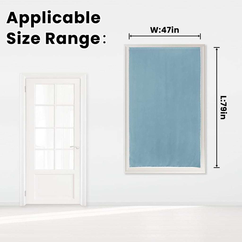 Self Adhesive Curtains, Black Out Shade for Window, Blackout Fabric Temporary Window Coverings Easy to Hang Curtains No Rod Needed, Use…